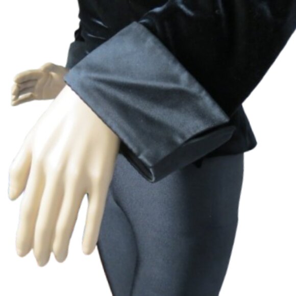 Xscape By Joanna Chen Black Satin and Velvet Blouse - Picture 4 of 8